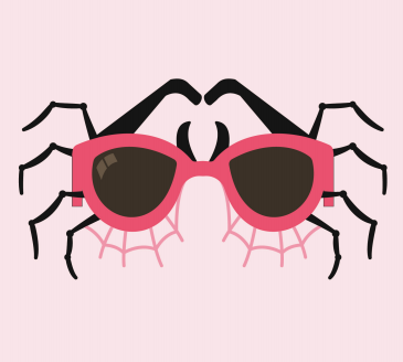 Halloween Pink Pumpkin Spider Paper Glasses HW-029